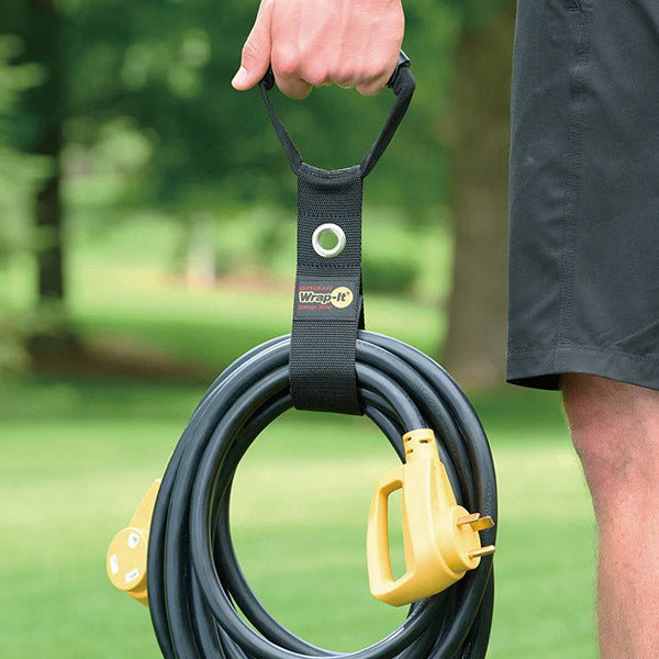 【11月の特価品】Wrap-It 100-HG-17BX ハンドル付収納ストラップ 17インチ BK ラップイット