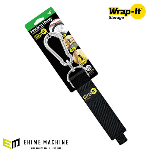 Wrap-It 100-HNH-18BL カラビナ付収納ストラップ 18インチ BK ラップイット