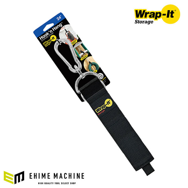 Wrap-It 100-HNH-24BL カラビナ付収納ストラップ 24インチ BK ラップイット