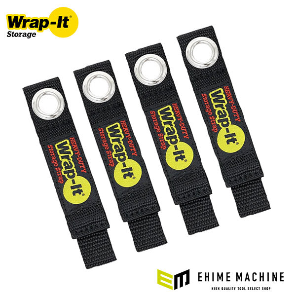 Wrap-It 104-10BX フック用収納ストラップ 7インチ 4個入 BK ラップイット