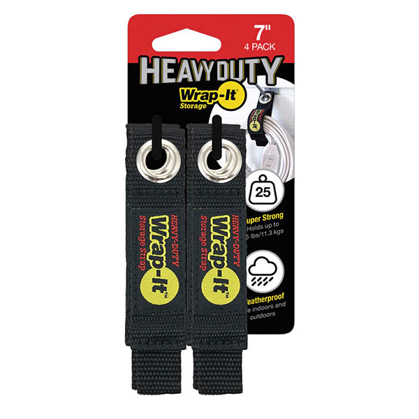 Wrap-It 104-10BX フック用収納ストラップ 7インチ 4個入 BK ラップイット