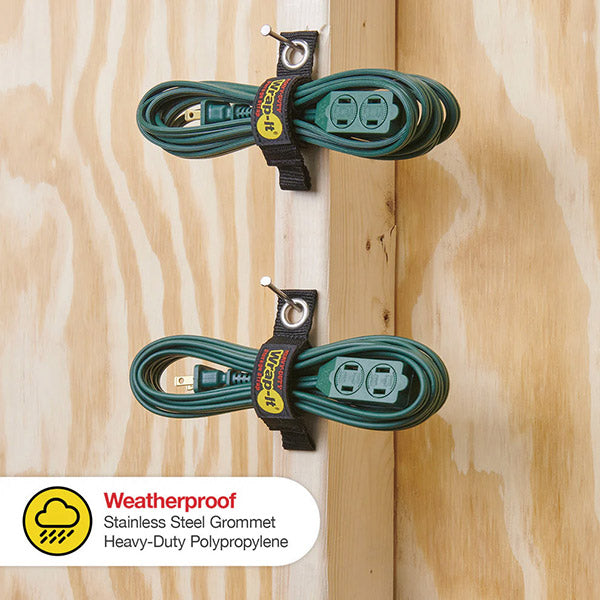 Wrap-It 104-10BX フック用収納ストラップ 7インチ 4個入 BK ラップイット