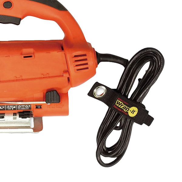 Wrap-It 104-10BX フック用収納ストラップ 7インチ 4個入 BK ラップイット