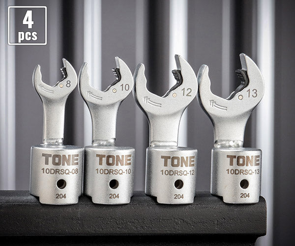 TONE 差替式トルクレンチ用交換クイックスパナヘッドセット T10Dシリーズ 4点セット (10DRSQ40)(4953488437225) トネ