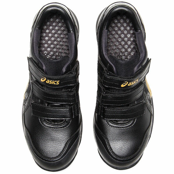 アシックス 安全靴 1271A035.001 ウィンジョブCP305 AC ブラック×ブラック ASICS ローカット ベルトタイプ 人工皮革 おしゃれ かっこいい 作業靴 スニーカー