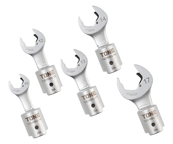 TONE 差替式トルクレンチ用交換クイックスパナヘッドセット T12Dシリーズ 5点セット (12DRSQ50)(4953488437232) トネ