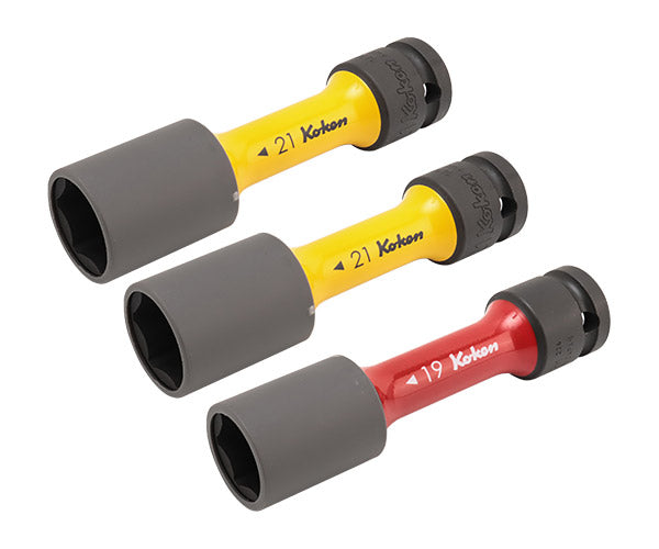コーケン 特別仕様 12.7sq. インパクトホイールナット用ソケットセット 3本組 (19mm/21mm x2) (カバー付)(14201M-SP) Ko-ken 工具