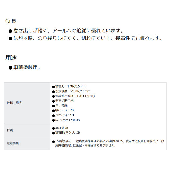 スリーエム 3M マスキングテープ 143N 20mmX18m 6巻入り