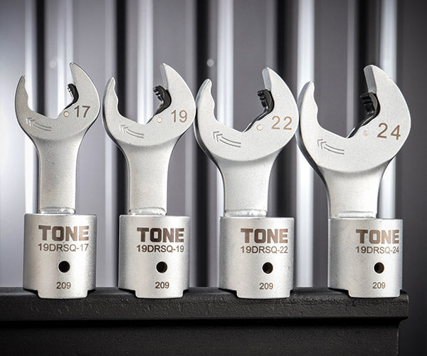 TONE 差替式トルクレンチ用交換クイックスパナヘッドセット T19Dシリーズ 4点セット (19DRSQ40)(4953488437256) トネ