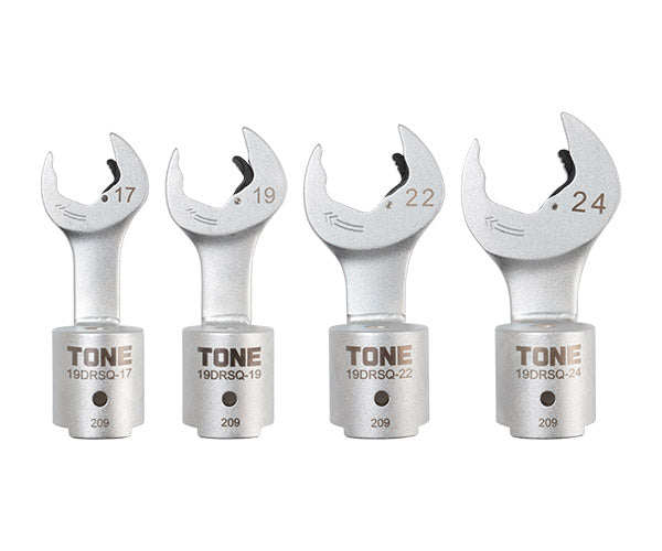 TONE 差替式トルクレンチ用交換クイックスパナヘッドセット T19Dシリーズ 4点セット (19DRSQ40)(4953488437256) トネ