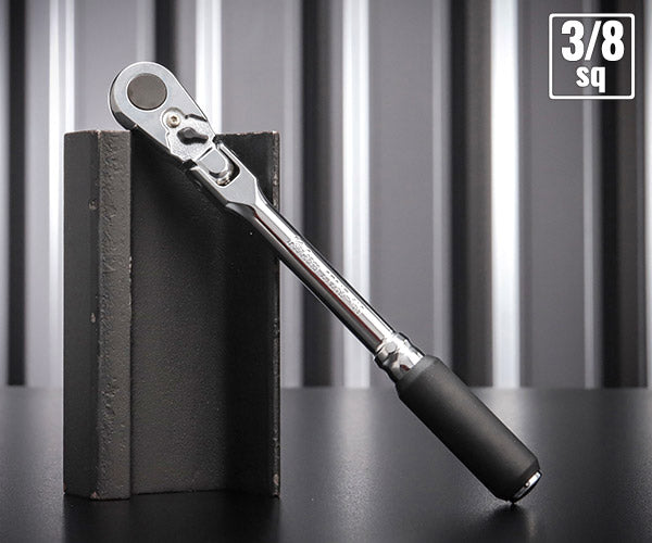 Z-eal 9.5sq.首振りラチェットハンドルスリム 2726Z-3/8-L160-G72 72枚ギア フレックスコンパクトロングラチェット 9.5mm ジール Ko-ken コーケン