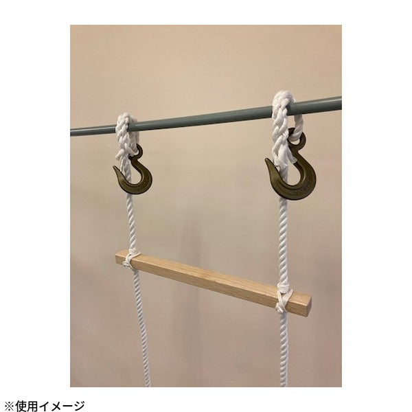 高木綱業 避難用縄梯子 12mm×5m ビニロンロープ 耐荷重150kg 鍛造フック付 (29-0101)(4943956901013)