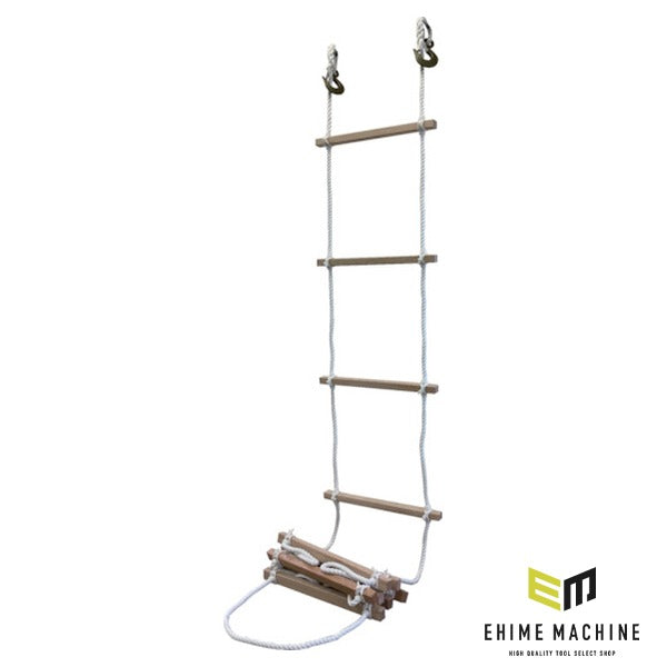 高木綱業 避難用縄梯子 12mm×3m ビニロンロープ 耐荷重150kg 鍛造フック付 (29-0105)(4943956901051)