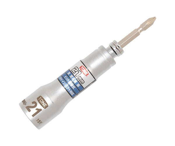 TONE ソケットビット(電動工具用) 差替式ユニバーサルビットソケット(ロックタイプ) 対辺寸法21mm (2BNU-21)(4953488300499) トネ