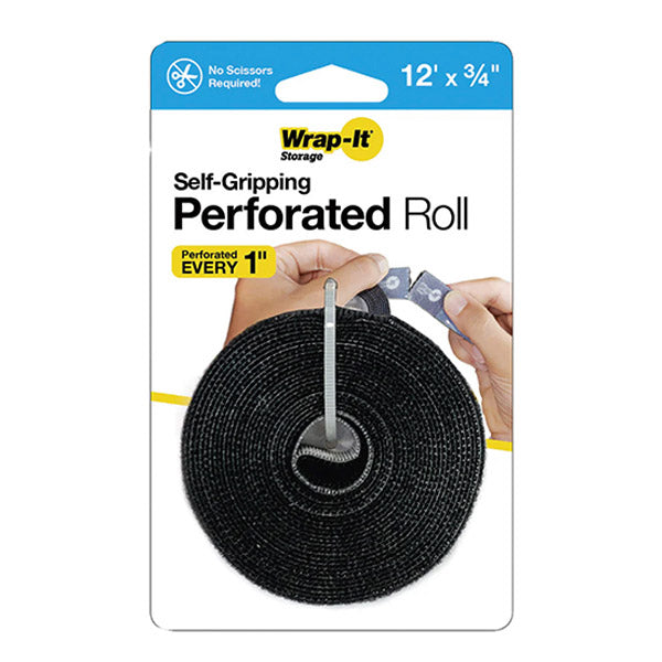 Wrap-It 400-12X75PBL 配線コード収納ロール 3.7m BK ラップイット