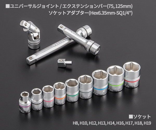 VESSEL No.400ER3-1M 電動スリムラチェットセット 電動x手動 新次元の作業性 ソケットレンチセット ベッセル