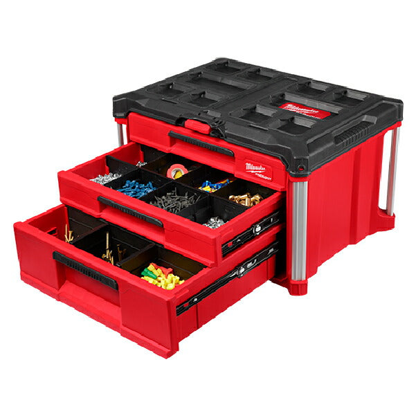 日本正規品 ミルウォーキー 工具箱 PACKOUT マルチサイズ引き出し収納 3段 (48-22-8447)(4573592054752) milwaukee