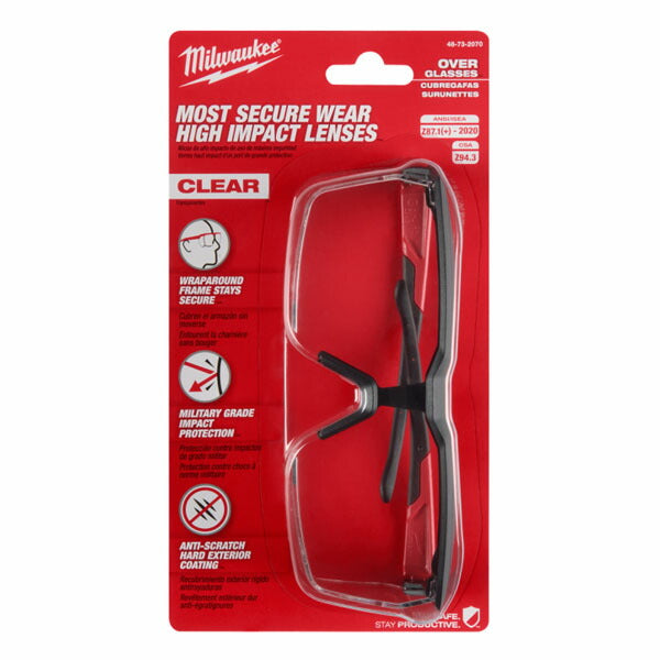 日本正規品 ミルウォーキー セーフティオーバーグラス クリア (48-73-2070)(4573592072473) milwaukee
