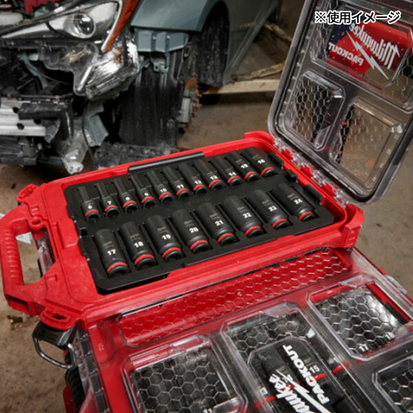 日本正規品 ミルウォーキー SHOCKWAVE IMPACT DUTY ディープインパクトソケット 3/8インチ(9.5mm)角 19PCS PACKOUTセット (49-66-6801)(4573592053434) milwaukee