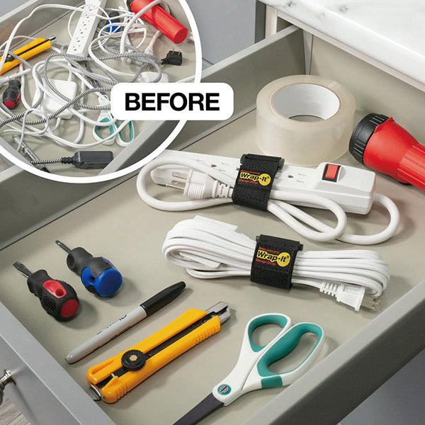 Wrap-It 705-09B 配線コード収納ストラップ 9インチ 5個入 BK ラップイット