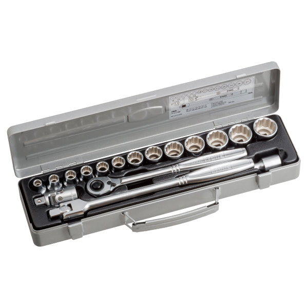 TONE ソケットレンチセット 差込角12.7mm 17点セット 12角(8mm~) (750M)(4953488000221) トネ