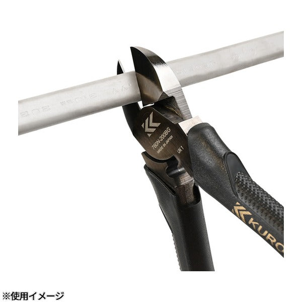 フジ矢 偏芯強力ニッパー薄刃 黒金 200mm (760N-200BG)(4952520077313) FUJIYA 工具