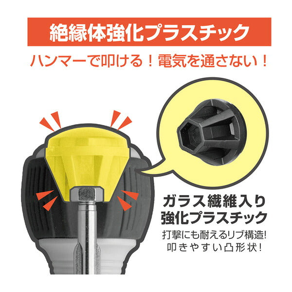 アネックス ビスブレーカードライバー ワニドラ電工 -6×100 固着ネジ 叩ける (7765-6-100)(4962485243845) ANEX