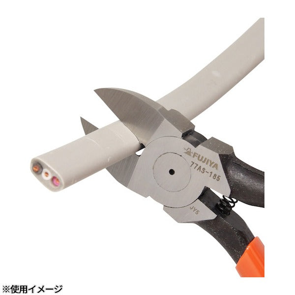 フジ矢 電工VAニッパー(ストレート刃・バネ付き) (77AS-185)(4952520007150) FUJIYA 工具