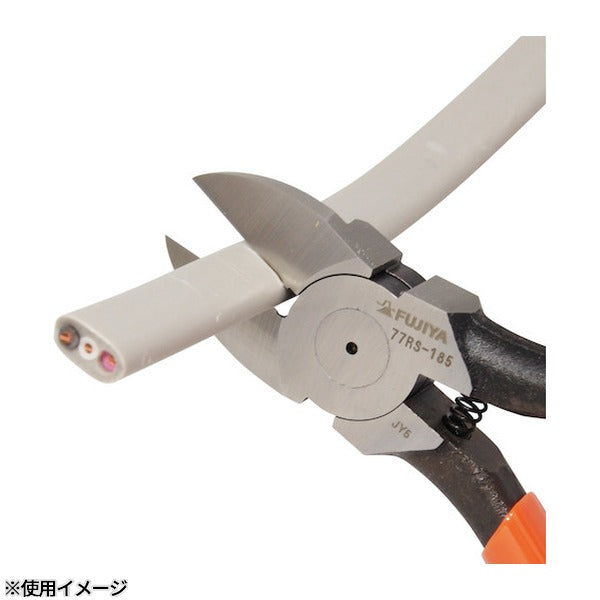 フジ矢 電工VAニッパー(ラウンド刃・バネ付き) (77RS-185)(4952520007167) FUJIYA 工具