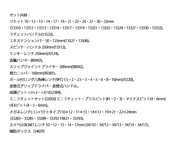 シグネット モビリティーツールセット 12.7SQ 50点 (800S-5025MOBI)(4545301116792) 1/2DR 樹脂ボックス SIGNET