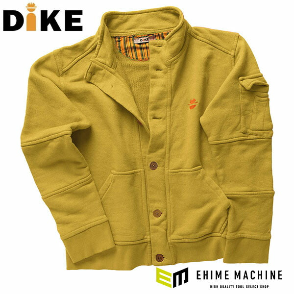 日本正規品 ディーケ 綿ジャケ フォーク イエローオーカー L 94213/700-L (8058258786391) DIKE イタリア製の絶妙な色合い