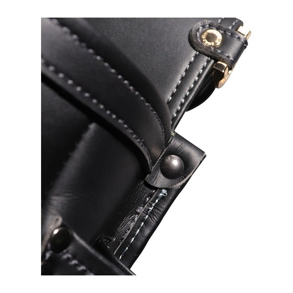フジ矢 腰袋薄型2段(黒金)LIGHT PU LEATHER SERIES (AB-32BG)(4952520414125) FUJIYA 工具