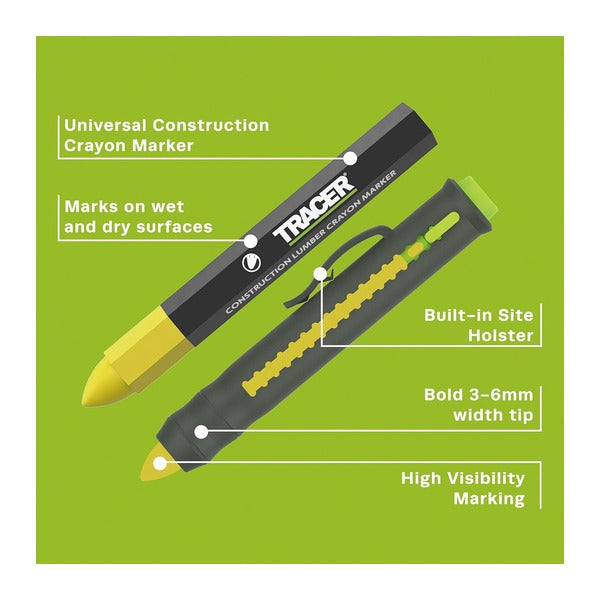 日本正規品 トレイサー ランバークレヨンホルダー イエロークレヨン付 延長機構 ポケットクリップ (ACMH1)(5060668273852) TRACER