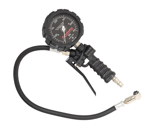 Autobahn AGE8035-4 タイヤゲージ ブラック Max 350kPa MCチャック仕様 スタンダードL型形状 アウトバーン