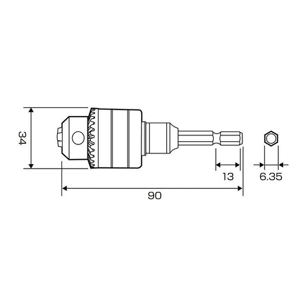 アネックス ドリルチャック 1.5~10mm 丸軸ドリル対応 (AKL-250)(4962485273828) ANEX
