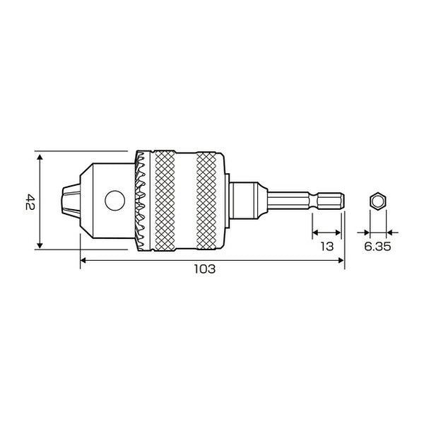 アネックス ドリルチャック 1.5~13mm 丸軸ドリル対応 (AKL-280)(4962485273842) ANEX