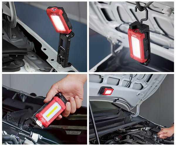 【ワケあり特価品】 (状態A) KTC 充電式LED折りたたみライト 600lm/IP65/マグネット&フック付き (AL818)(4989433778136) 京都機械工具