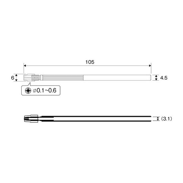 アネックス ピンバイス貫通式 φ0.1~0.6mm(丸軸径) 手回し 穴あけ (90)(4962485221379) ANEX
