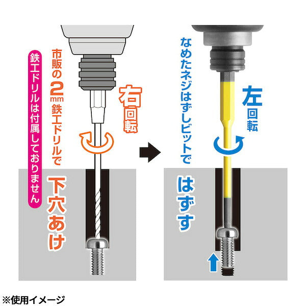 アネックス なめたネジはずしビット 段付タイプ 1本組 M3.5~5ネジ用 全長90mm なめたネジ 取り外し (ANHD-290)(4962485361822) ANEX