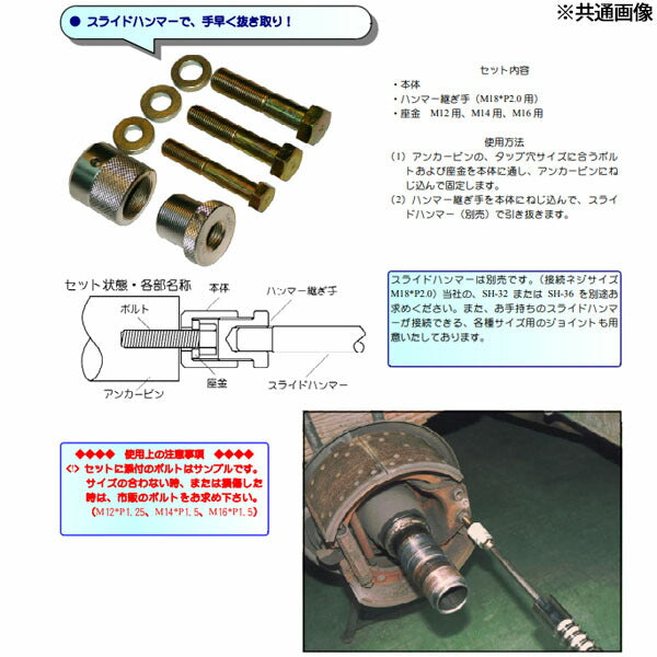 ハスコー AP-32用 7Tボルト M16×P1.5 座金セット AP-M16 (4940995513337) HASCO アンカーピンプーラー用 補修部品