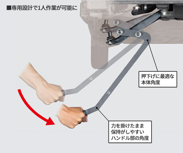 KTC ロアアームレンチ ボールジョイントブーツ交換用 ロアアーム押し下げ専用工具 (AS901)(4989433778242) 京都機械工具