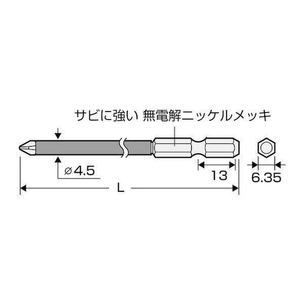 アネックス スリムチューブカラービット +1×100 細軸 色分け (ASP1-1100)(4962485403010) ANEX
