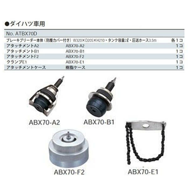 KTC ブレーキブリーダーセット ダイハツ車用 (ATBX70D)(4989433747330) 京都機械工具