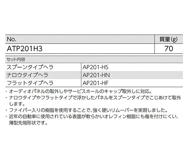 KTC ハンディリムーバー ヘラセット 3点 (ATP201H3)(4989433754499) 京都機械工具