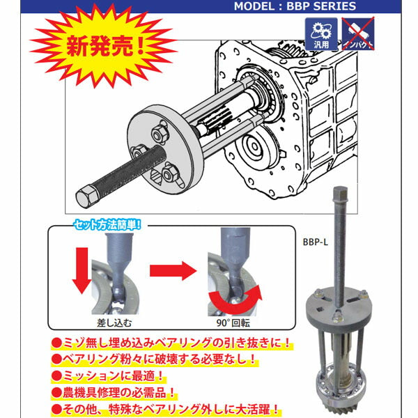 ハスコー ボールベアリングプーラー BBP-S (4580372214725) HASCO シャフト付ベアリング抜き取り工具 小型タイプ