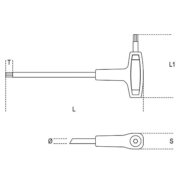 日本正規品 ベータ T型ハンドル六角レンチ 3/8 (96T-AS 3/8)(8014230429403) Beta
