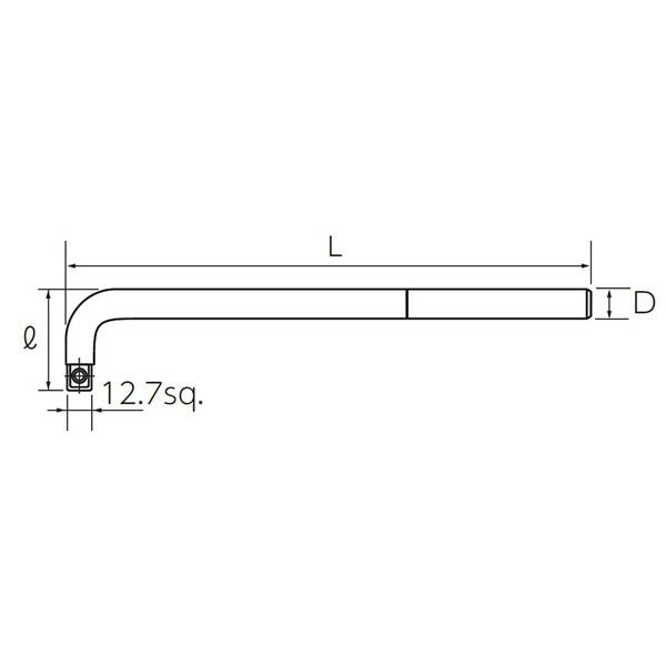 KTC L形ハンドル 差込角12.7mm(12.7sq.)(1/2) (BHL4-280)(4989433615684) 京都機械工具