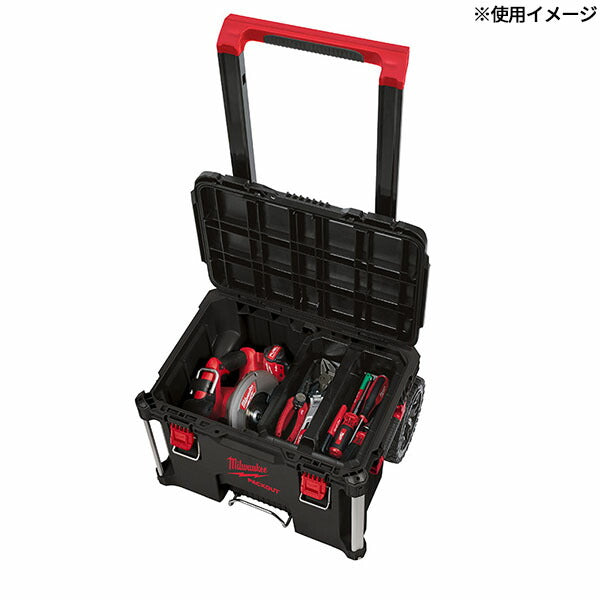 日本正規品 2025AW限定 ミルウォーキー PACKOUT キャリー式ツールボックス ブラック (4932464078) Milwaukee パックアウト 工具箱 電動工具入れ