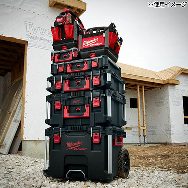 日本正規品 2025AW限定 ミルウォーキー PACKOUT キャリー式ツールボックス ブラック (4932464078) Milwaukee パックアウト 工具箱 電動工具入れ