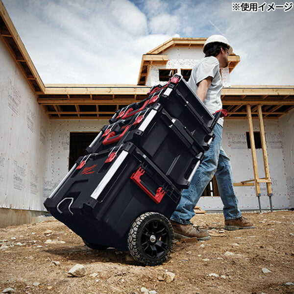 日本正規品 2025AW限定 ミルウォーキー PACKOUT キャリー式ツールボックス ブラック (4932464078) Milwaukee パックアウト 工具箱 電動工具入れ